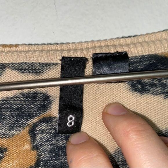 H&M Divided Grungy Destroyed Chunky Leopard Print Knit Cardigan - Size 8… - Picture 13 of 14